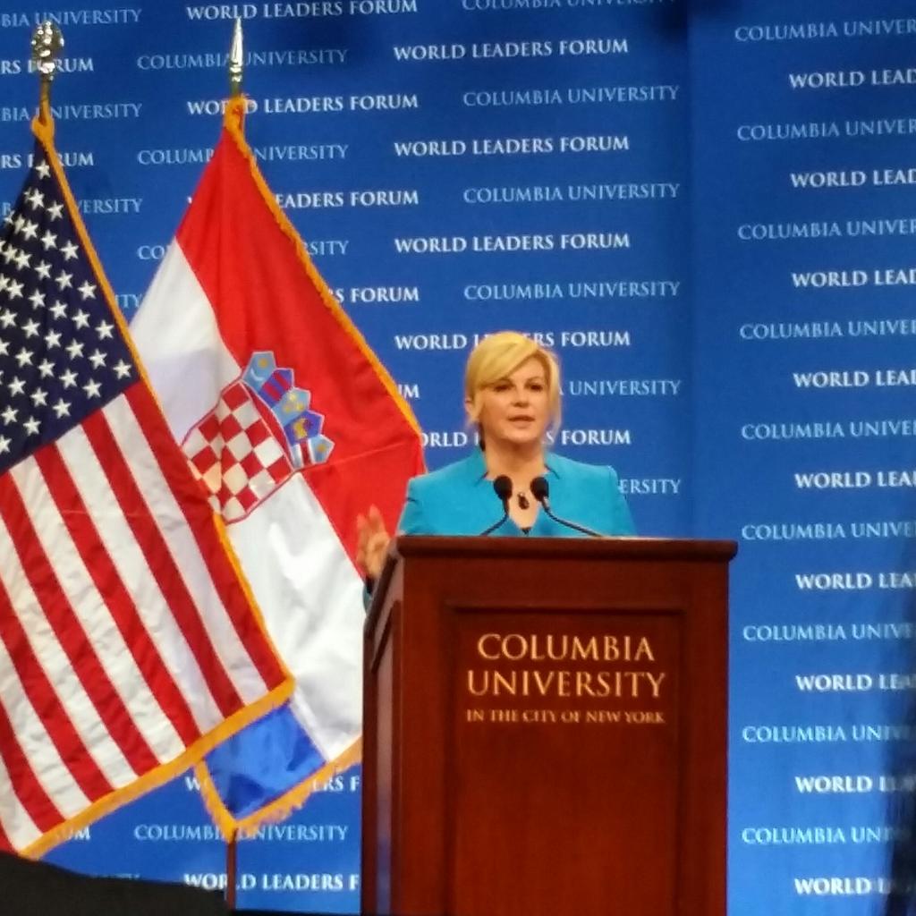 Great speech and conversation with Pres of #Croatia <a href="/KolindaGK/">Kolinda Grabar-Kitarović</a> at #ColumbiaWLF on leadership and the refugee crisis