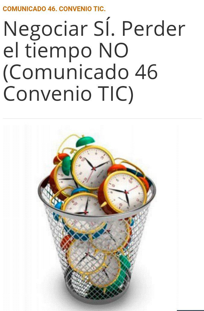 CCOO_AWG_MAD's tweet photo. Comunicado negociación del convenio TIC. Negociar SI. Perder el tiempo NO. http://t.co/S9fC20jt61 http://t.co/RJIo4AGoIZ