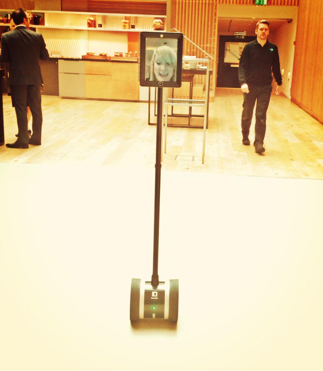 RachelSThomas84's tweet photo. EMG using an iPad Robot at a recent event. The ability to go anywhere in the world. #CMDHatTrick #Digitalfirst http://t.co/T48AEfIYuC