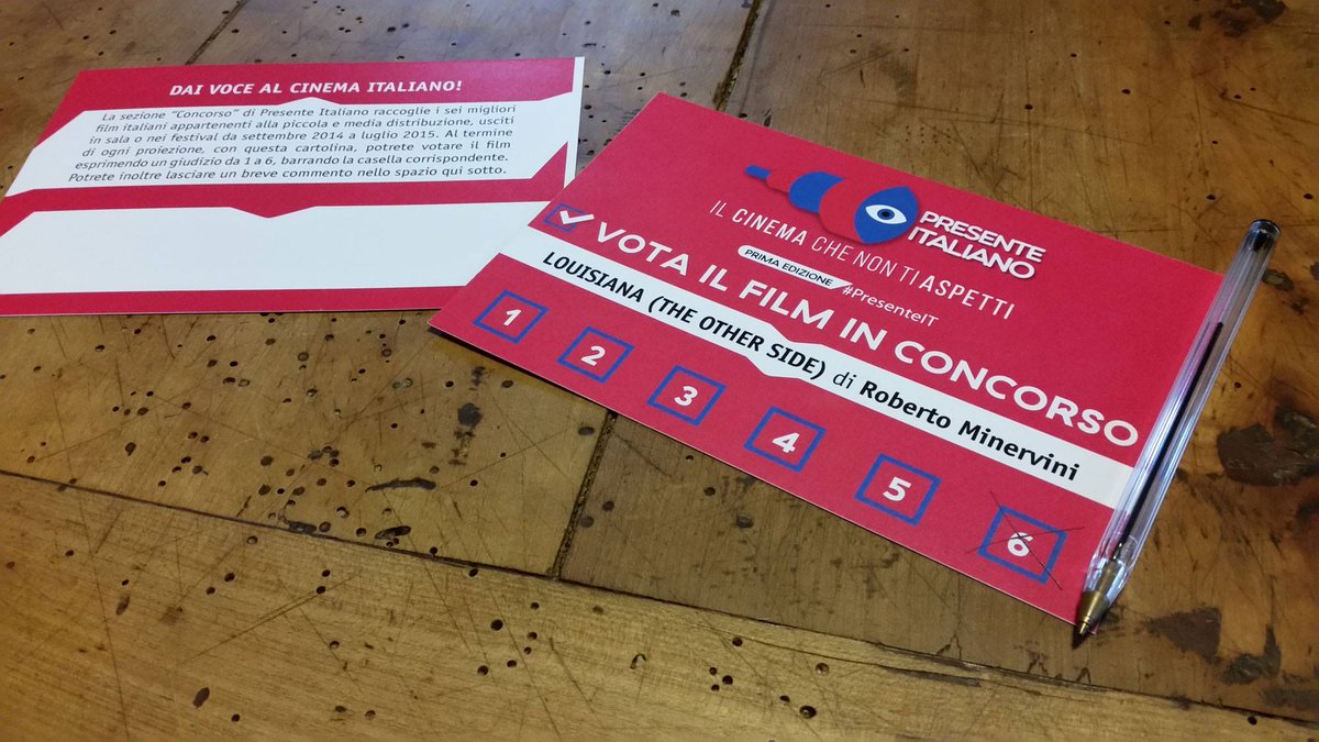 PresenteIT's tweet photo. Le schede per votare i 6 film in concorso a fine proiezione! #PresenteIT #presenteitaliano #festival http://t.co/iSrJzelmeU