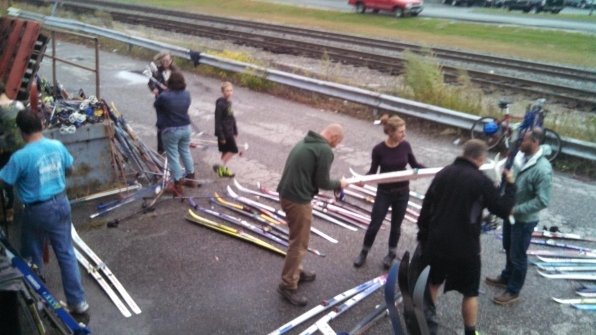 Thanks so much for everyone's help yesterday!  So many skis! <a href="/GarbagetoGarden/">Garbage to Garden</a> Thank you!