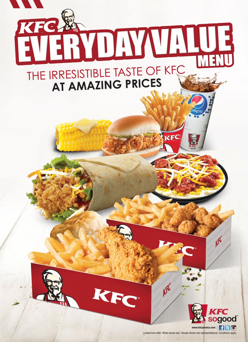 kfcjamaica's tweet photo. We know you've got #lunch on your mind, &amp; we've got delicious/affordable #KFCJamaica options! #KFC #EverydayValueMenu http://t.co/JQXdjvaPP7