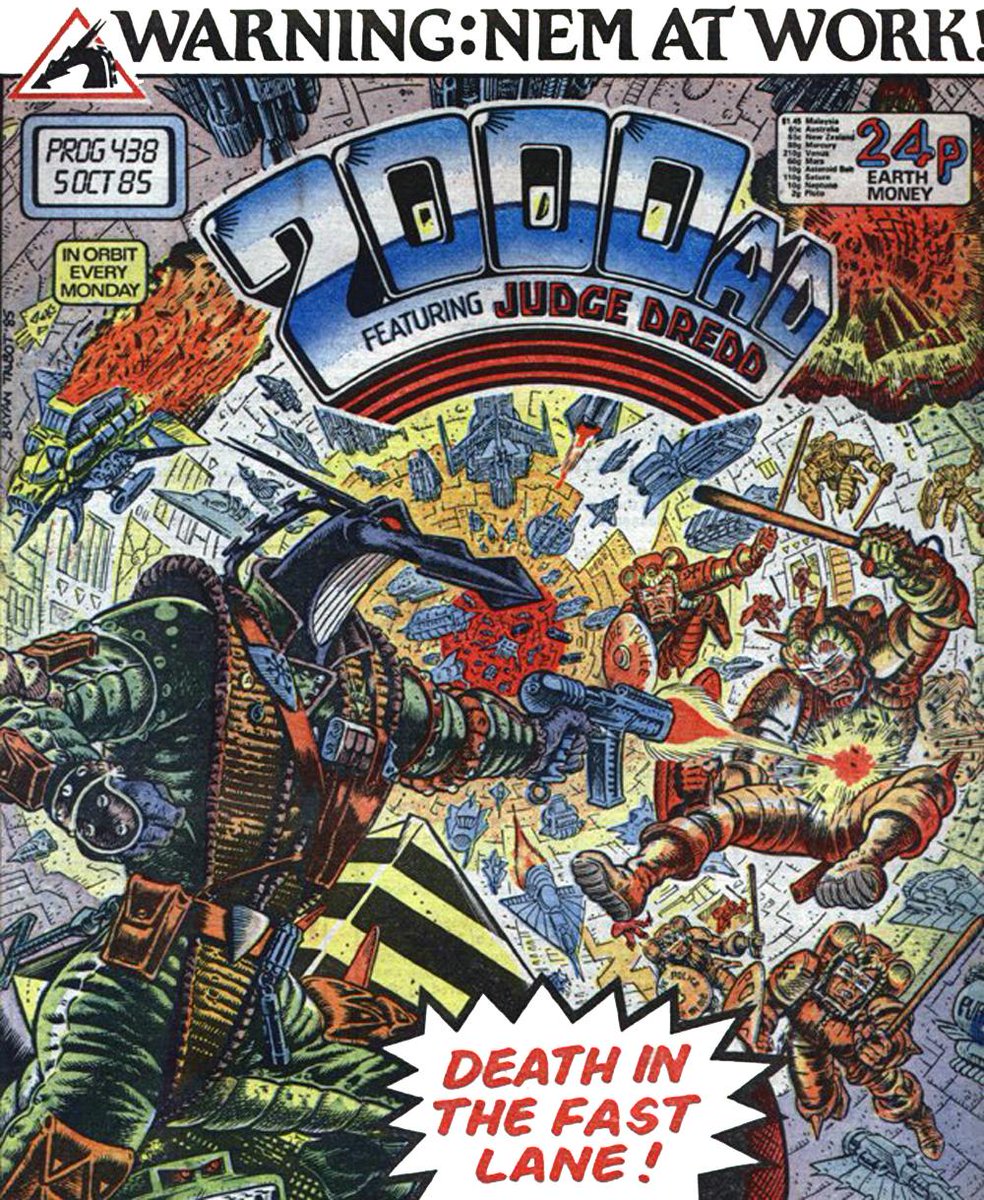 2000AD's tweet image. CLASSIC COVER: Nemesis the Warlock by @bryan_talbot for 2000 AD Prog 438 (5th October, 1985)