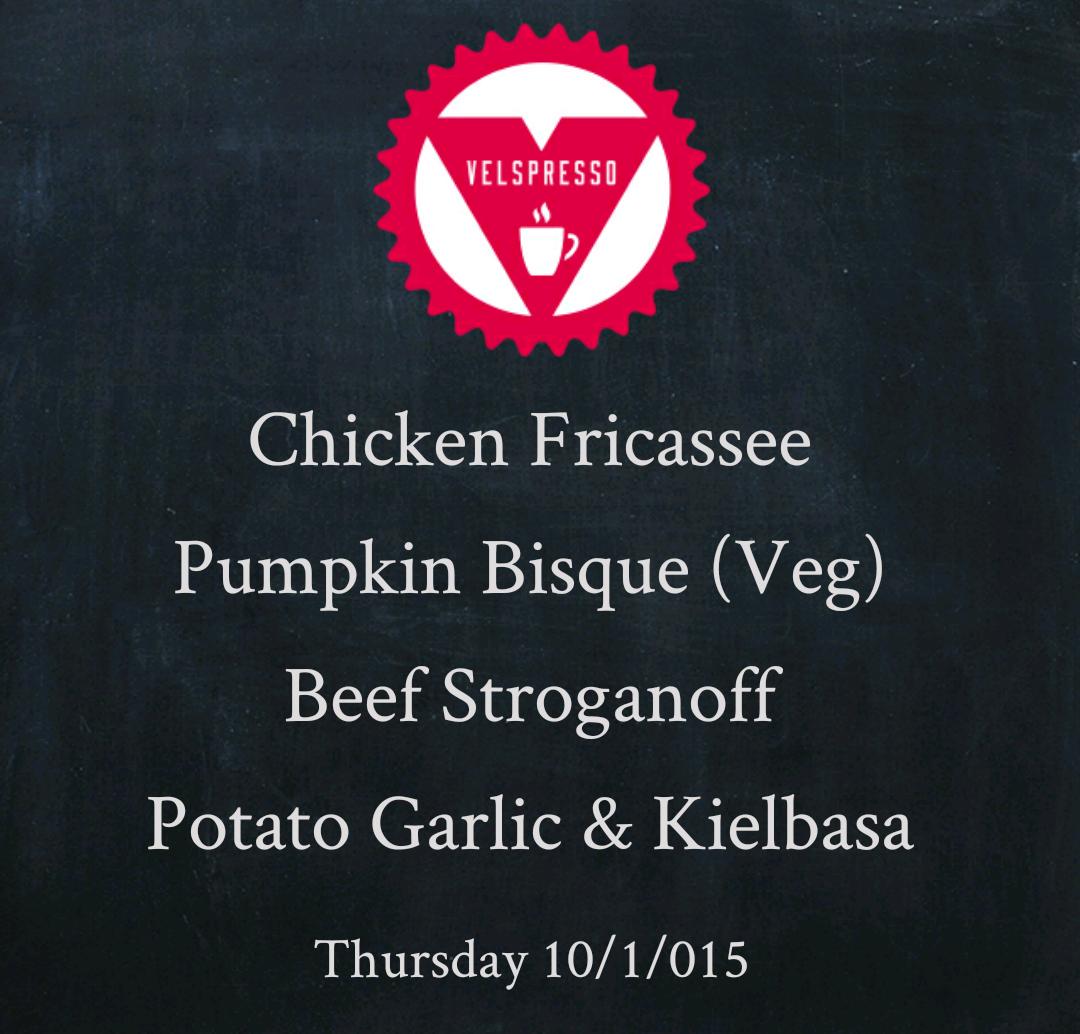 Velspressocafe's tweet photo. Happy October #MKE! Swing by #VelspressoCafeMKE today to try these delish comforting fall soups &amp; #SweetToothMKE too! http://t.co/LchgaC63Na