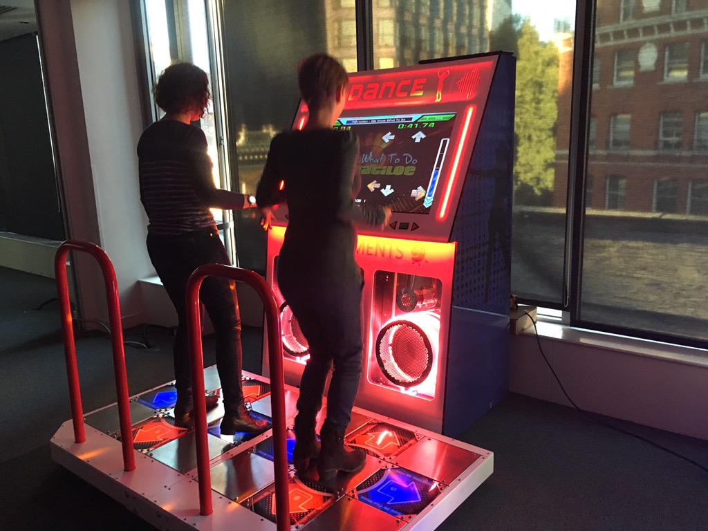 EdelmanUK's tweet photo. And the #EdelArcade is open! Edelsiders, bring your game face for Founders Day #Edelman63 http://t.co/ZnIebHhofS