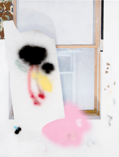 exhibitiona's tweet photo. "vgvgvgd" by #DustinPevey, acrylic, graphite, spray paint, inkjet on canvas http://t.co/3XfL6ZuJ6f