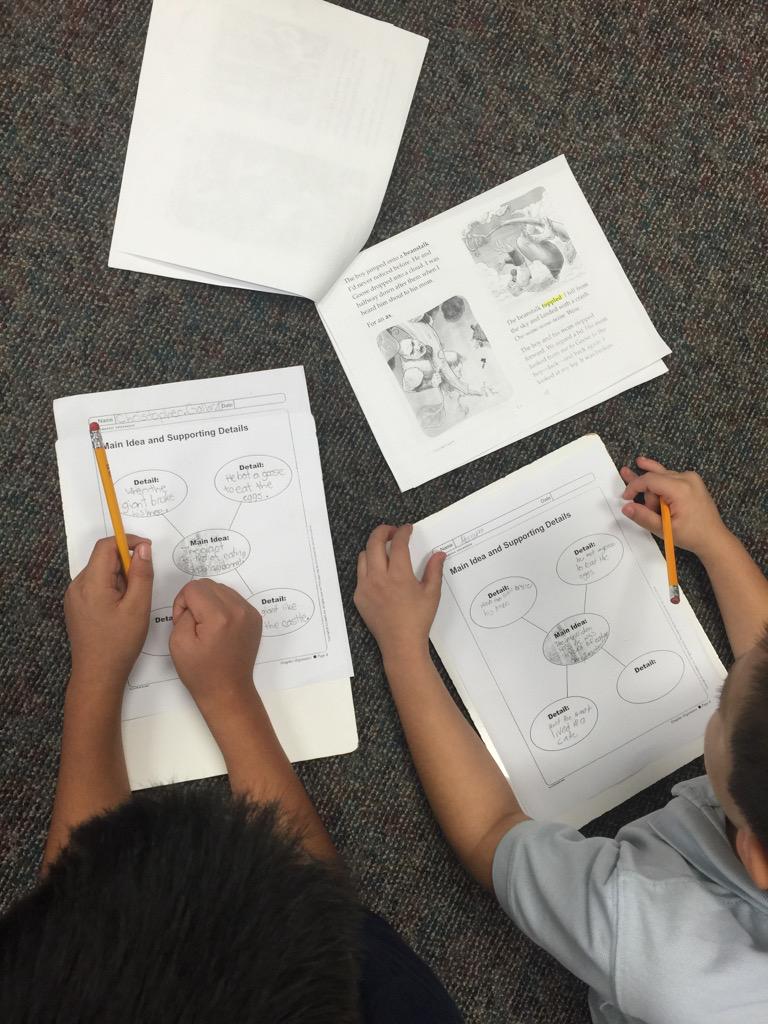 SolerSue's tweet photo. Students reading and identifying the main idea and supporting details in the story 😊#mylincolnlion #schk12 http://t.co/RfRCD5BEKz