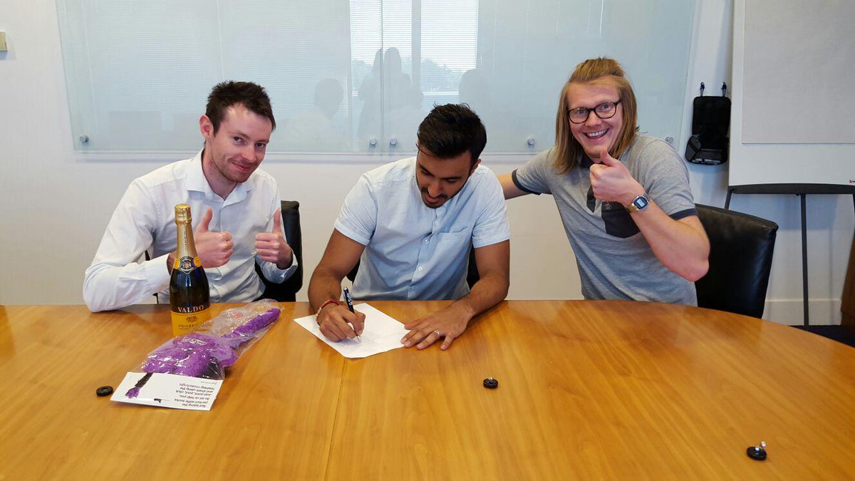 Here's <a href="/Rishco/">Rishi Malhotra</a> signing for the team with manager <a href="/scottyv1985/">Blank Name Today</a>, witnessed by team mate <a href="/marshlee21/">Lee</a>. #newsigning