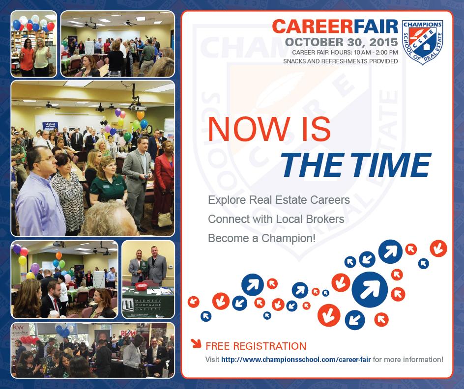 ChampionsSchool's tweet image. Join us at our Fall 2015 Real Estate Career Fair - the largest #realestate career fair in TX! bit.ly/1jxHoBp