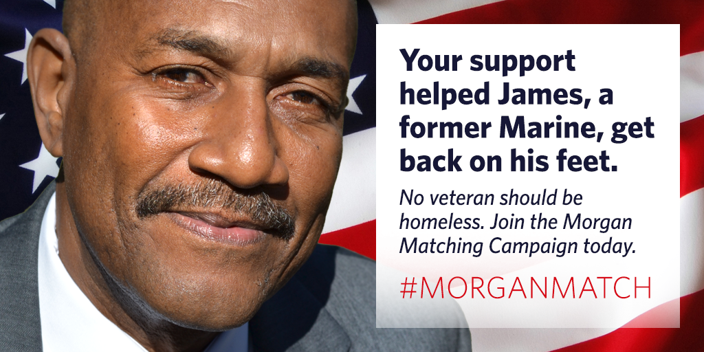 cfl_homeless's tweet photo. Help #homeless #veterans like James. Gifts are doubled thanks to #morganmatch - http://t.co/wN6ZgrzZBq http://t.co/Hn0mNWqA9h