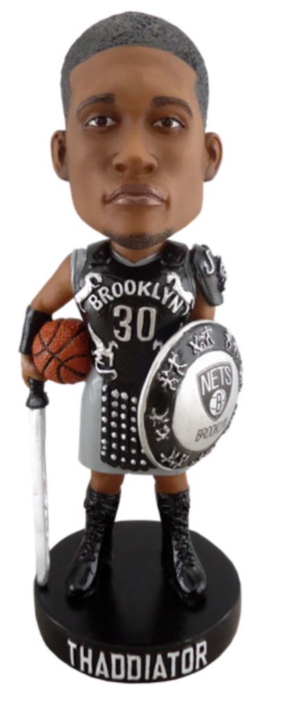 darrenrovell's tweet image. Nets giving away a Brook Lopez Star Wars bobblehead on 12/14 &amp;amp; a Thaddeus &quot;Thaddiator&quot; Young one on 1/4