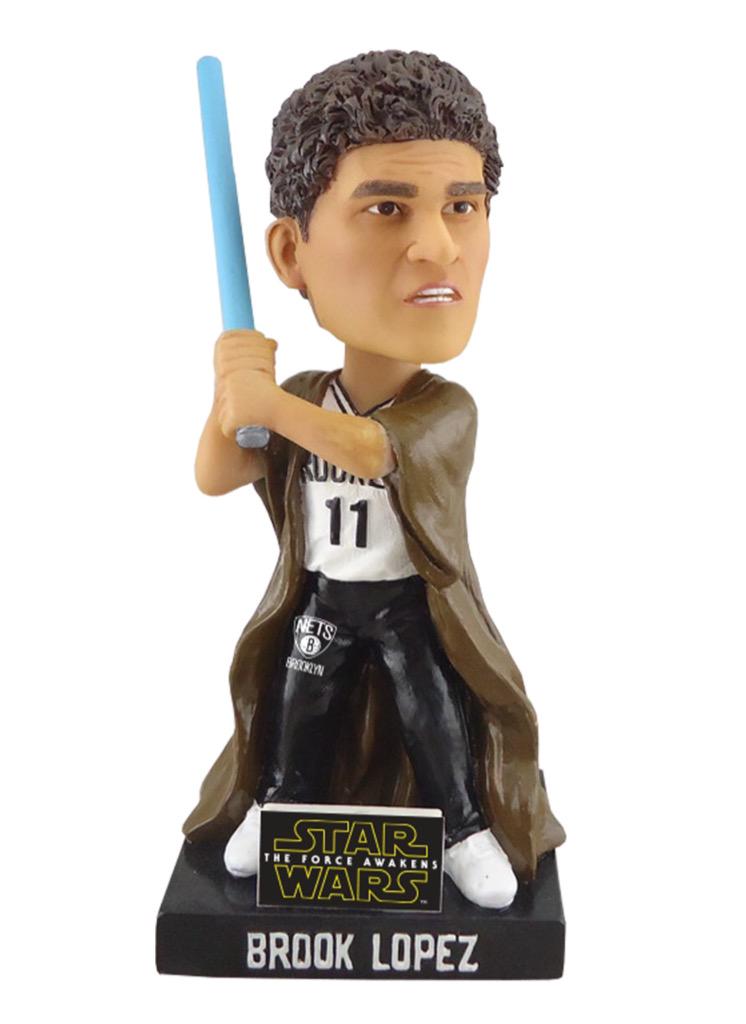 darrenrovell's tweet image. Nets giving away a Brook Lopez Star Wars bobblehead on 12/14 &amp;amp; a Thaddeus &quot;Thaddiator&quot; Young one on 1/4