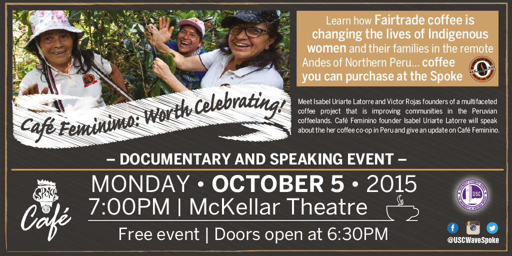 westernfilm's tweet photo. CAFE FEMINIMO Documentary/Speaking Event Monday Oct 5th 7pm Meet founders Isabel Uriarte Latorre and Victor Rojas. https://t.co/P8taqXdg4U