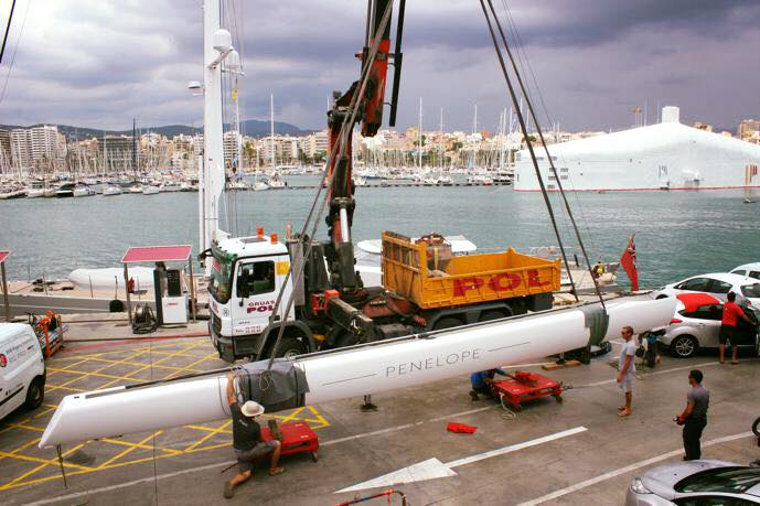 RSBRigging's tweet photo. This week the #riggers removed the boom from @OysterMarine built #SYPenelope in @STP_palma.. https://t.co/Hg2XCbvOnA https://t.co/qjnM9QD0MH
