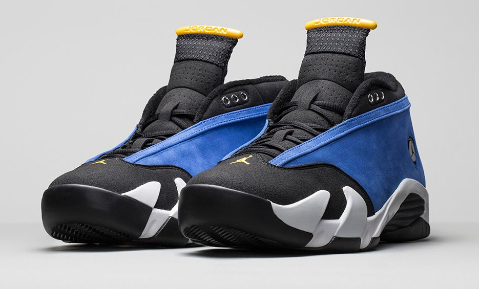 FinishLine's tweet photo. The Air Jordan Retro 14 Low 'Varsity Royal' drops this Saturday at 10am. https://t.co/hCVgvEnAUI