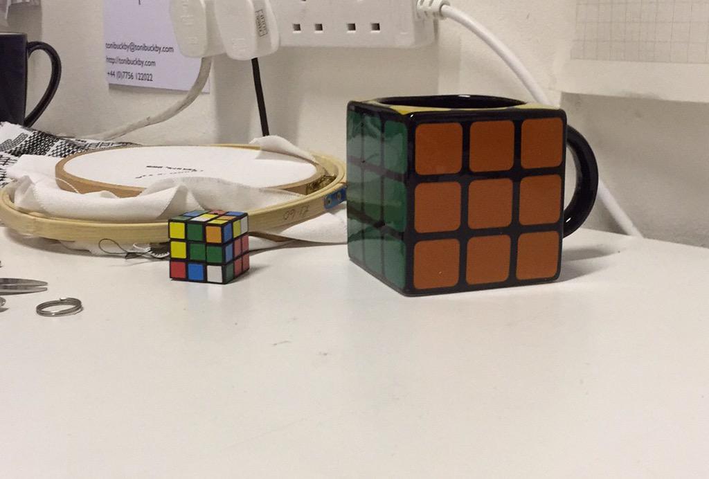 tonibuckby's tweet photo. Returned home to a late birthday gift. My @DMLabsUK souvenir cube has a friend now! @jamesmedd https://t.co/x2RTJSFvQQ