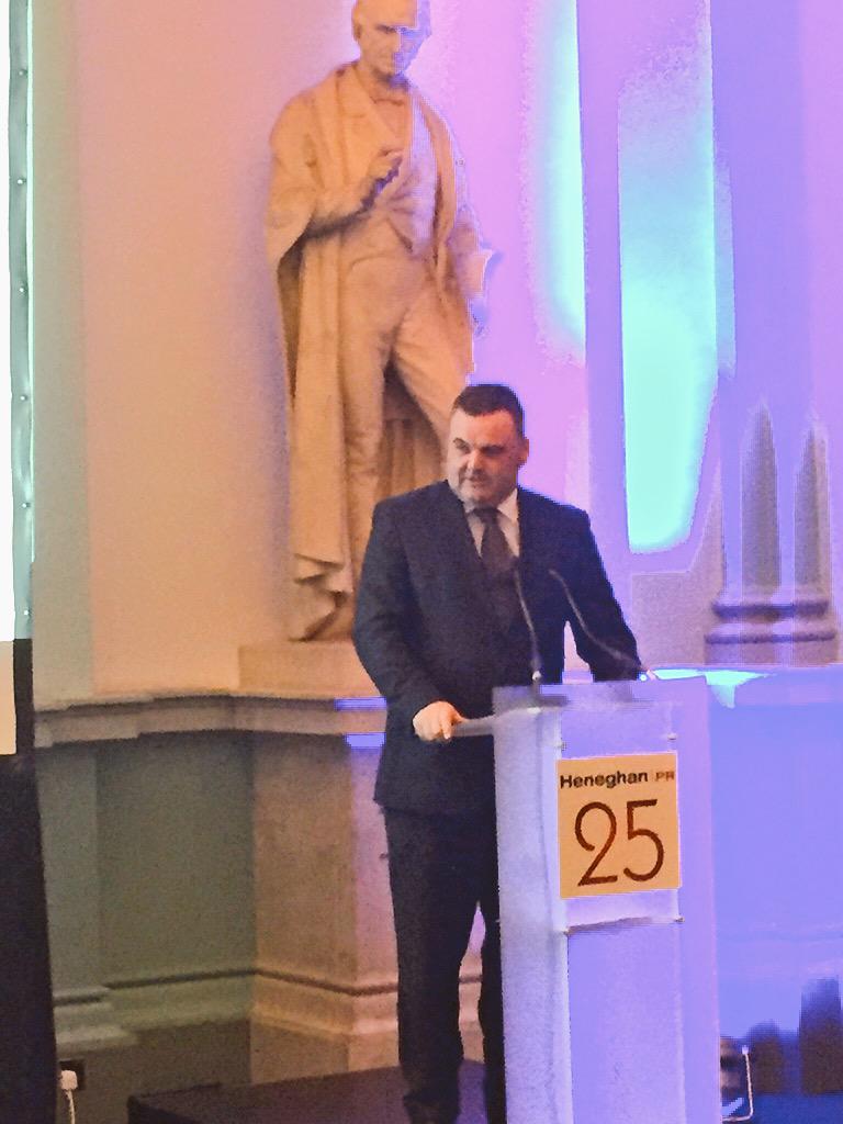 Heneghan's tweet photo. Our Chairman John Mullins speaks about Ireland in 1990 and 2015 #HPR25 https://t.co/B0aI62VjkJ