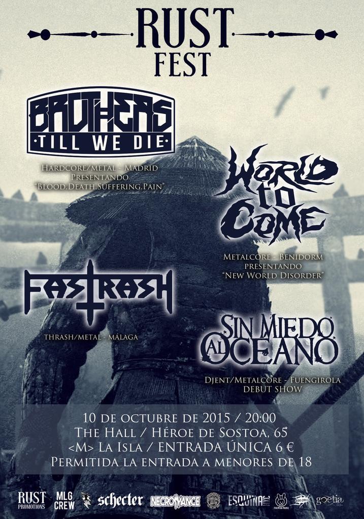 65TheHall's tweet photo. Te esperamos el sábado 10 de octubre con Rust Fest https://t.co/p0Hw8z9kkh