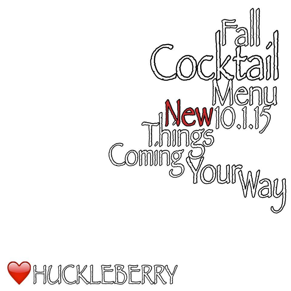 HuckleberryBar's tweet photo. Fall Cocktail Menu Launching Today! Don't forget to ask about Snack Back! #snackback #fallmenu #fallcocktails https://t.co/A3zWbjVep9