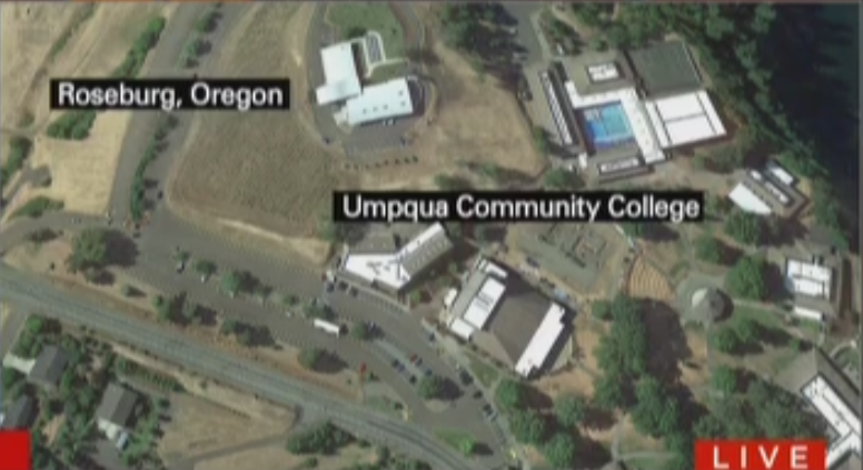 cnnbrk's tweet photo. Suspect in custody following shooting at Oregon's Umpqua Community College, official says. https://t.co/k2gnvMc29u https://t.co/C10SuOTILw