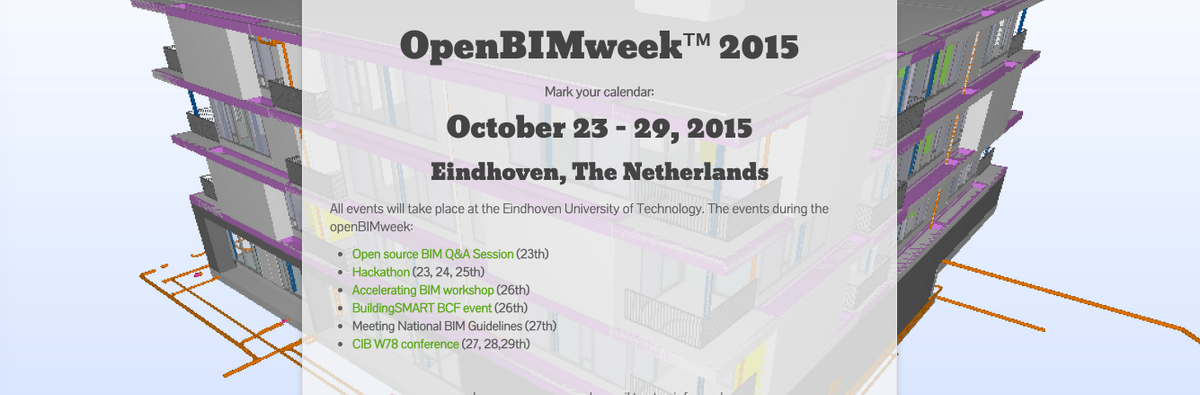 We'll be doing a Q&amp;A session during the #openBIMweek in Eindhoven:  openbimweek.org