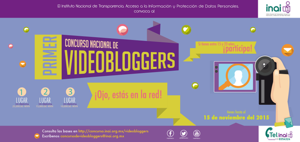 UnivasOaxaca's tweet image. El @INAImexico convoca a participar en el 1er Concurso de #Videobloggers. Más inf. bit.ly/1Ewkjws