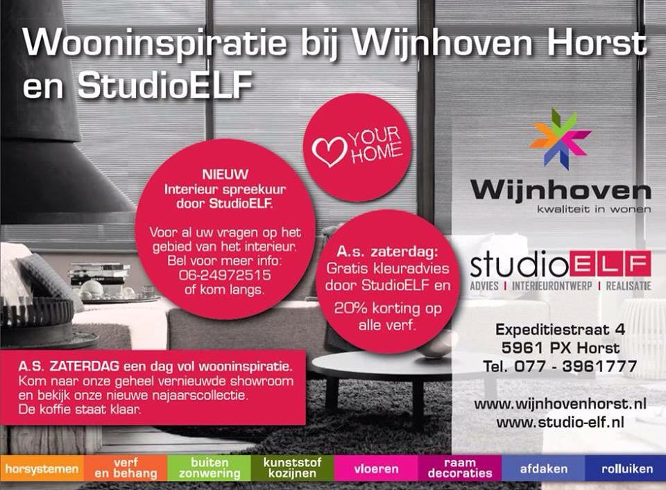 A.s. zaterdag geef ik gratis kleuradviezen bij <a href="/WijnhovenHorst/">WijnhovenHorst</a>. Veel wooninspiratie in de vernieuwde showroom.