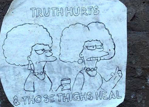 BlockClubCHI's tweet photo. Simpsons characters + Drake lyrics = great street art https://t.co/UNTfYrK1Wv https://t.co/fCsWNDv3Do