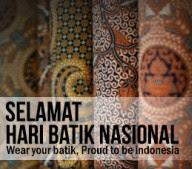 Selamat Hari Batik Nasional, banggalah menjadi warga Indonesia 🎉🎊