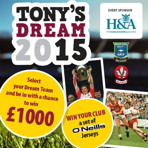 ScreenGAA's tweet photo. Win £1000 by naming top 15 players in last 15 yrs. Enter http://t.co/B7ztUCvjWJ. Please RT #Tony'sDreamTeam http://t.co/nARvVJwEb6