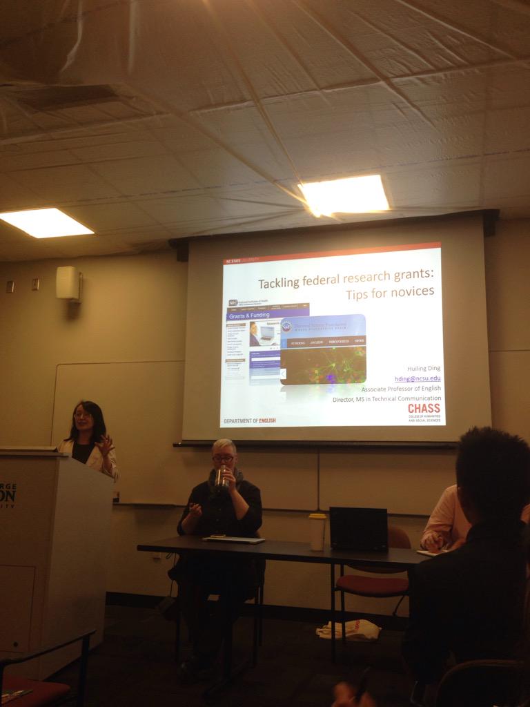 STC_GMU's tweet photo. Prof.Huiling Ding on grant proposals and securing NIH and NSF funding. #masonstc http://t.co/h3lRog9KyO