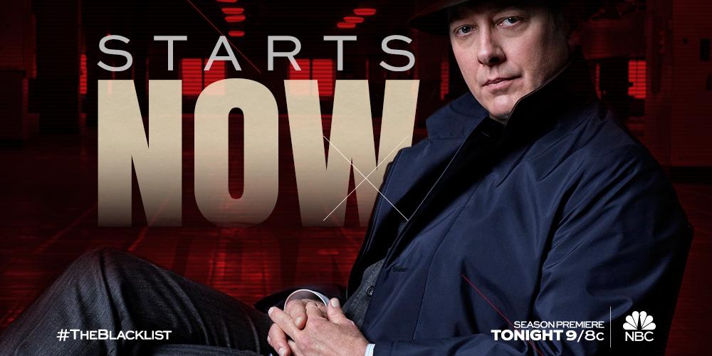 NBCBlacklist's tweet photo. It's time to run. #TheBlacklist Season 3 premieres right now on NBC. #HereComesRed http://t.co/4wXKY2sdgq