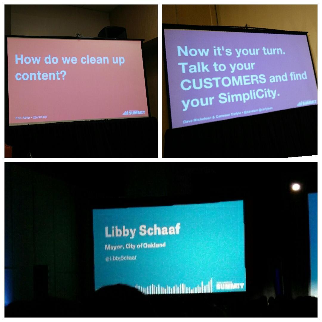 Loving the slides at the #cfasummit, they all have the <a href="/codeforamerica/">Code for America</a> logo and twitter handles for the speakers