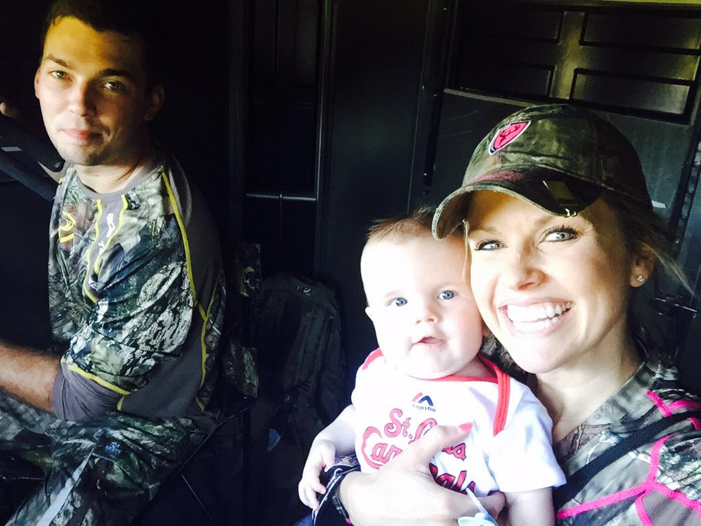 DrivenTV's tweet photo. Special guest in the deer blind tonight! Baby Cash's 1st deer hunt of many memories to come! #babyDriven #ourlove http://t.co/rDS2E77GFx