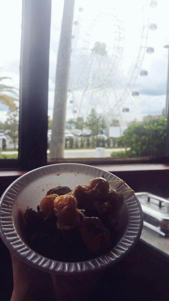 MsRachhh's tweet photo. Pulled pork and delish tater tots concoction at @McFaddens360 the other day for #worldtourismday . Look at that view http://t.co/puebKrocTJ