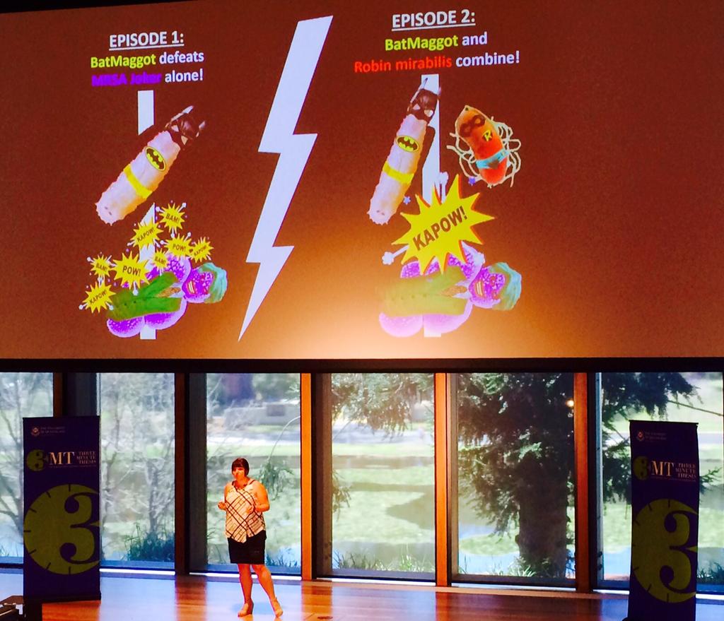 DrNatGasz's tweet photo. Semi final presentation complete #3MT #TeamMaggot! Team @Deakin http://t.co/tnU94Vci8R
