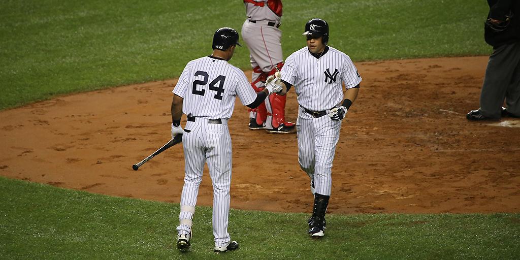 MLB's tweet photo. Win and they’re in – and Carlos Beltran has the @Yankees up: http://t.co/9nTufGrR7P http://t.co/MNf0Fi2jsc