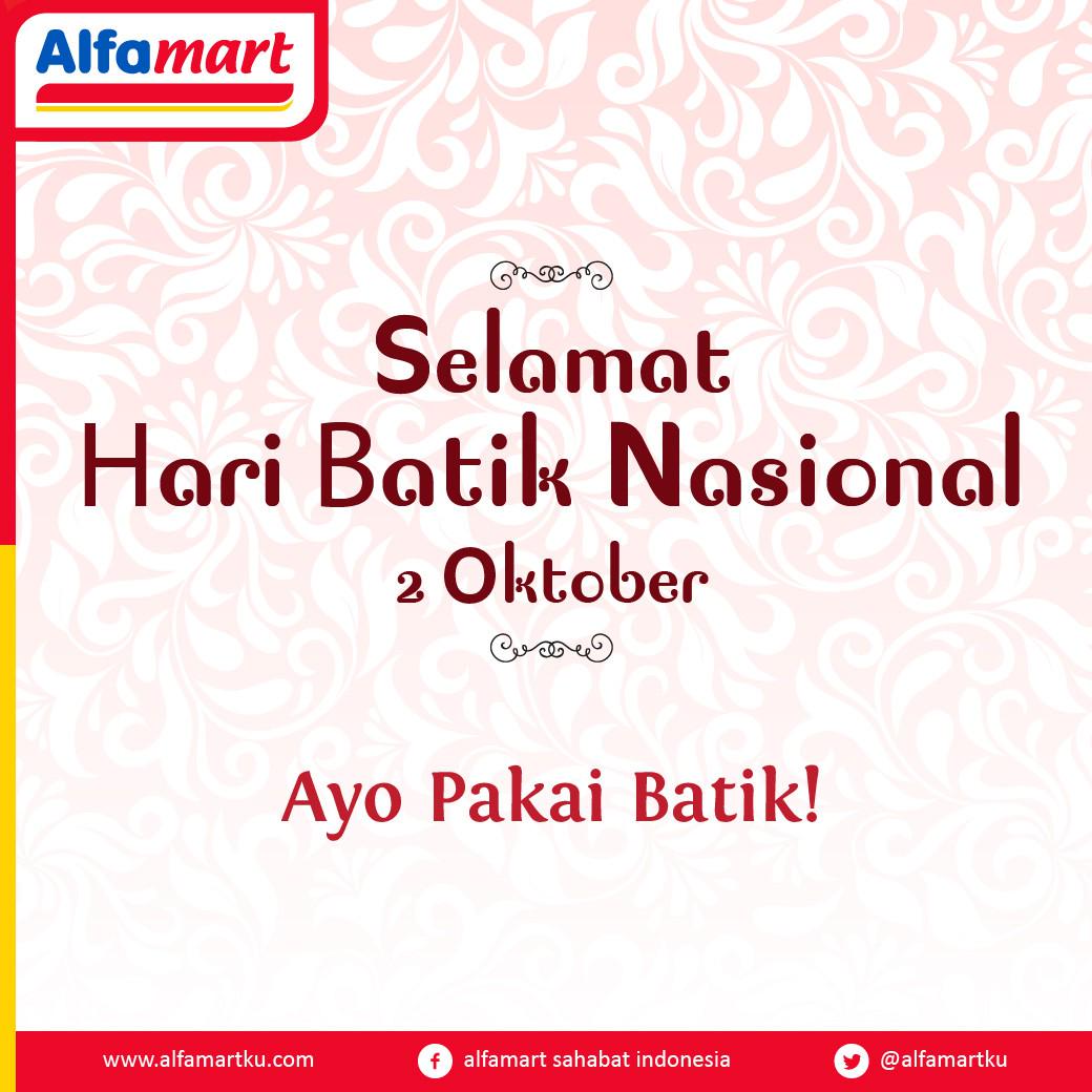 alfamart's tweet photo. Selamat hari batik nasional. Ayo pakai batik hari ini :) http://t.co/DyJuFTBPZP