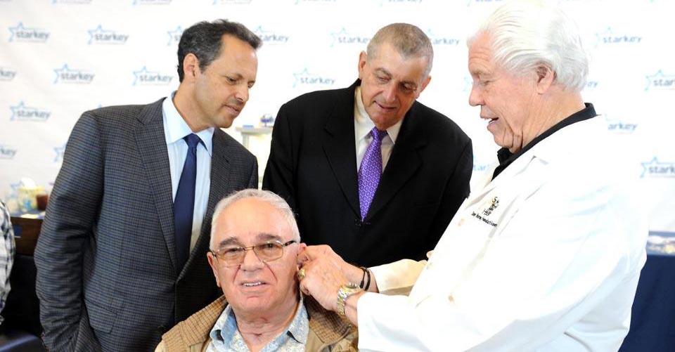 Vikings's tweet photo. 15 Holocaust survivors received hearing aids at yesterday's @starkeycares event.

MORE: http://t.co/nTYX4dSWNv http://t.co/T1q5DNCLz7