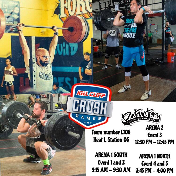 CrossFitFactory's tweet photo. Tomorrow: Ronny, Ernie, and Jose will be competing in the Crush Games! @ the Tropical Park Equestrian Center! http://t.co/R36BVQHlL4
