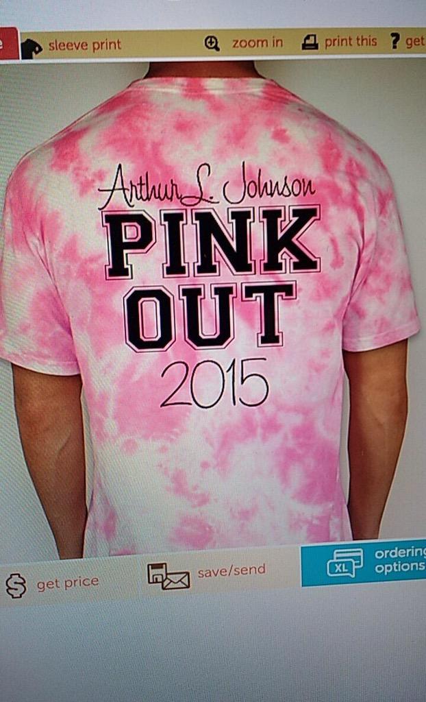 alj_2017's tweet photo. Also be sure to buy a pink out shirt for PINK OUT DAY 10/23. They're $20 and half the proceeds are being donated!!😊💗 http://t.co/wbvtimkw2V