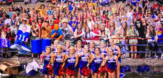 LCHS_Cheer1's tweet photo. Can we just brag on how amazing our student section is? Bring that love to Shelbyvillle tomorrow night @ 7!! #RedOut http://t.co/yu4gM3rgZs