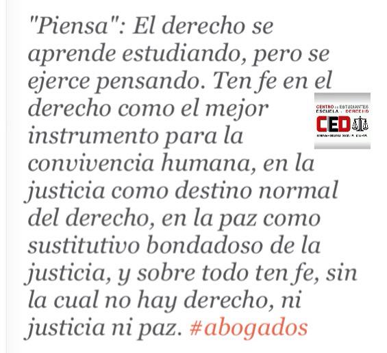 "Piensa": El derecho se aprende estudiando, pero se ejerce pensando. #USMDerecho