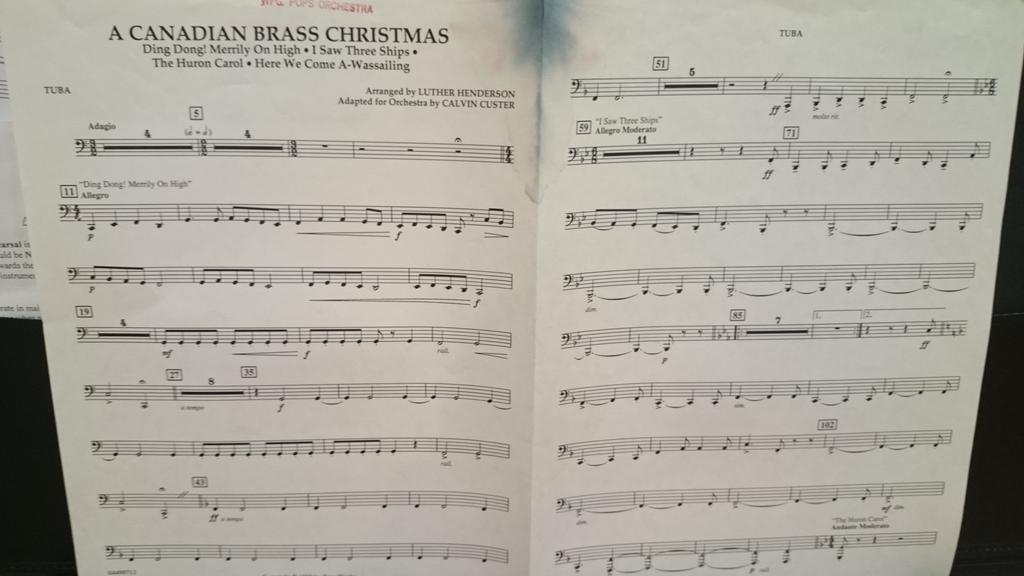 meximenno's tweet photo. Never too early to start practicing Christmas music eh @WinnipegPops ! cc: @WeTubaPlayers #inkrun http://t.co/j3vKicEupL