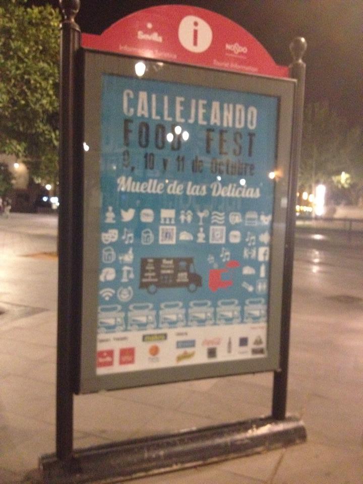 CALLEJEANDOFF's tweet photo. Ya colocados los MUPIS en Sevilla #callejeandoFFEST 9, 10 y 11 de Octubre en Muelle de las Delicias @Flamencakitchen http://t.co/Jpg6M4cVDI