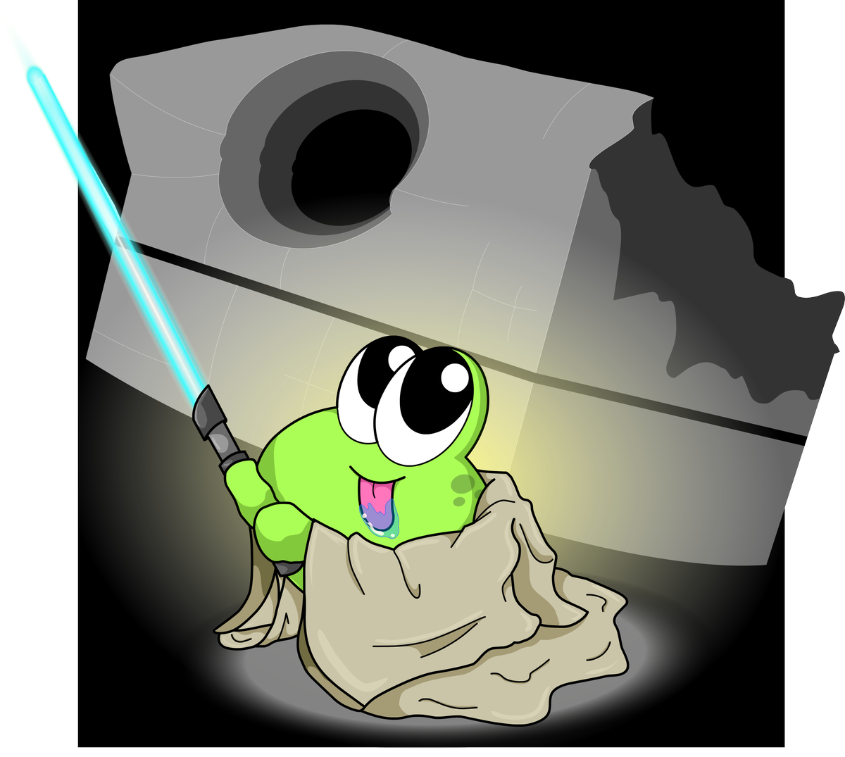 liinvers's tweet photo. @Alex_Polinsky 
My version of #JellyJedi 
#breadwinners #fanart #Jelly #Jedi #JediJelly http://t.co/jEOO0H3t64