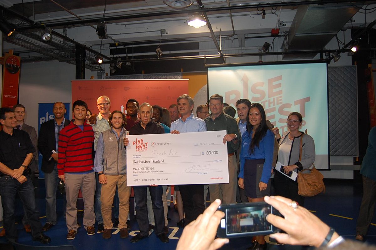FreshAirSensor's tweet image. #FreshAirSensor won Steve Case's #RiseofRest in Manchester.  We were honored to be selected from all the great teams.