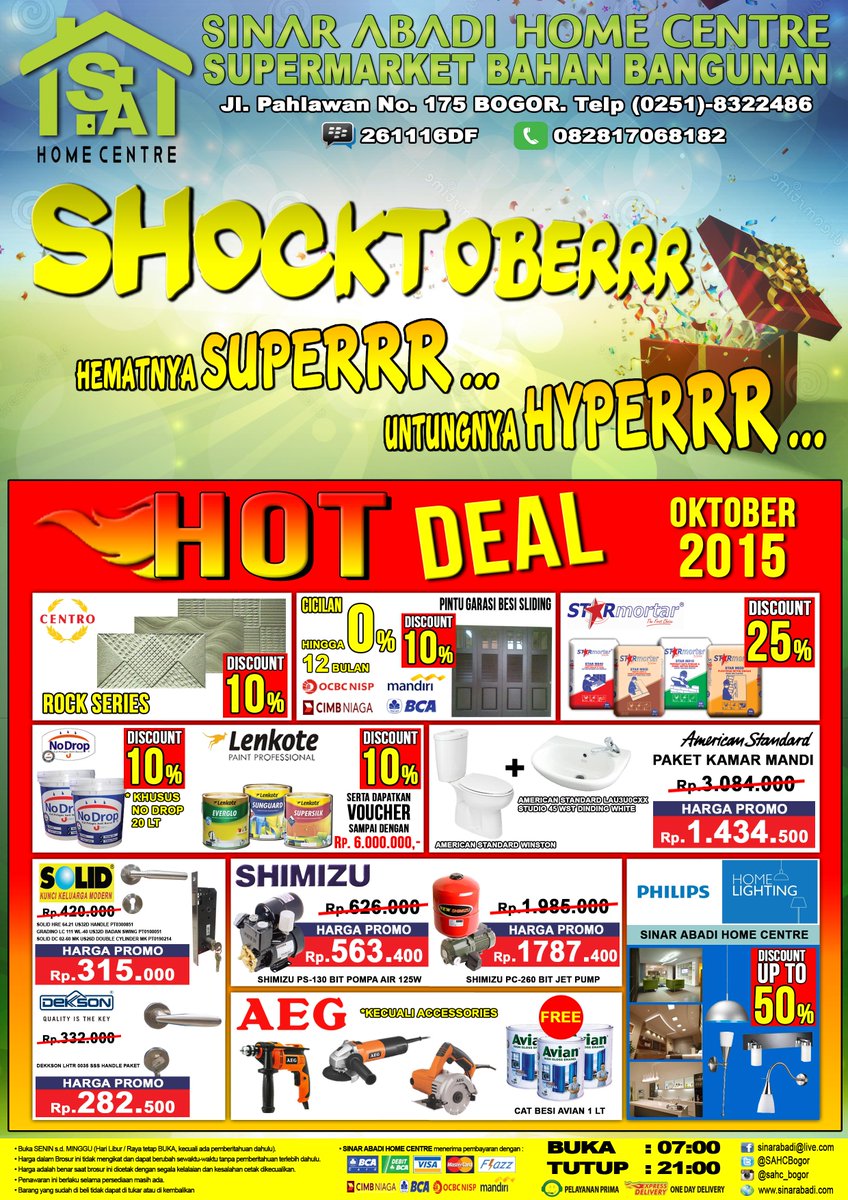 SAHCBogor's tweet photo. Lets check #SHOCKTOBERRR
Hematnya Superrr||Untungnya Hyperrr
#catalog #promotion #HotDeal #Member #disc #SpesialPrice http://t.co/6nu46E5FXf