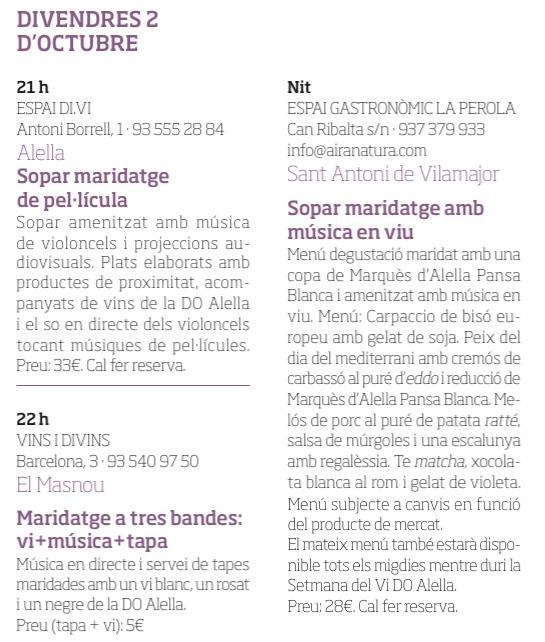 Avui, divendres, a la #SetmanaVi <a href="/DOAlella/">DO Alella</a> ...