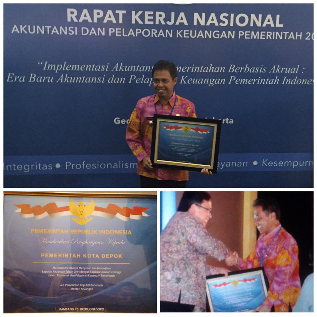 pemkotdepok's tweet photo. Pemkot #Depok kembali meraih #WTP yg ke 5 kali nya @Nur_Mahmudi @depokdiskominfo @fitriawansumadi @Humas_depok http://t.co/m8gL5A4kRz